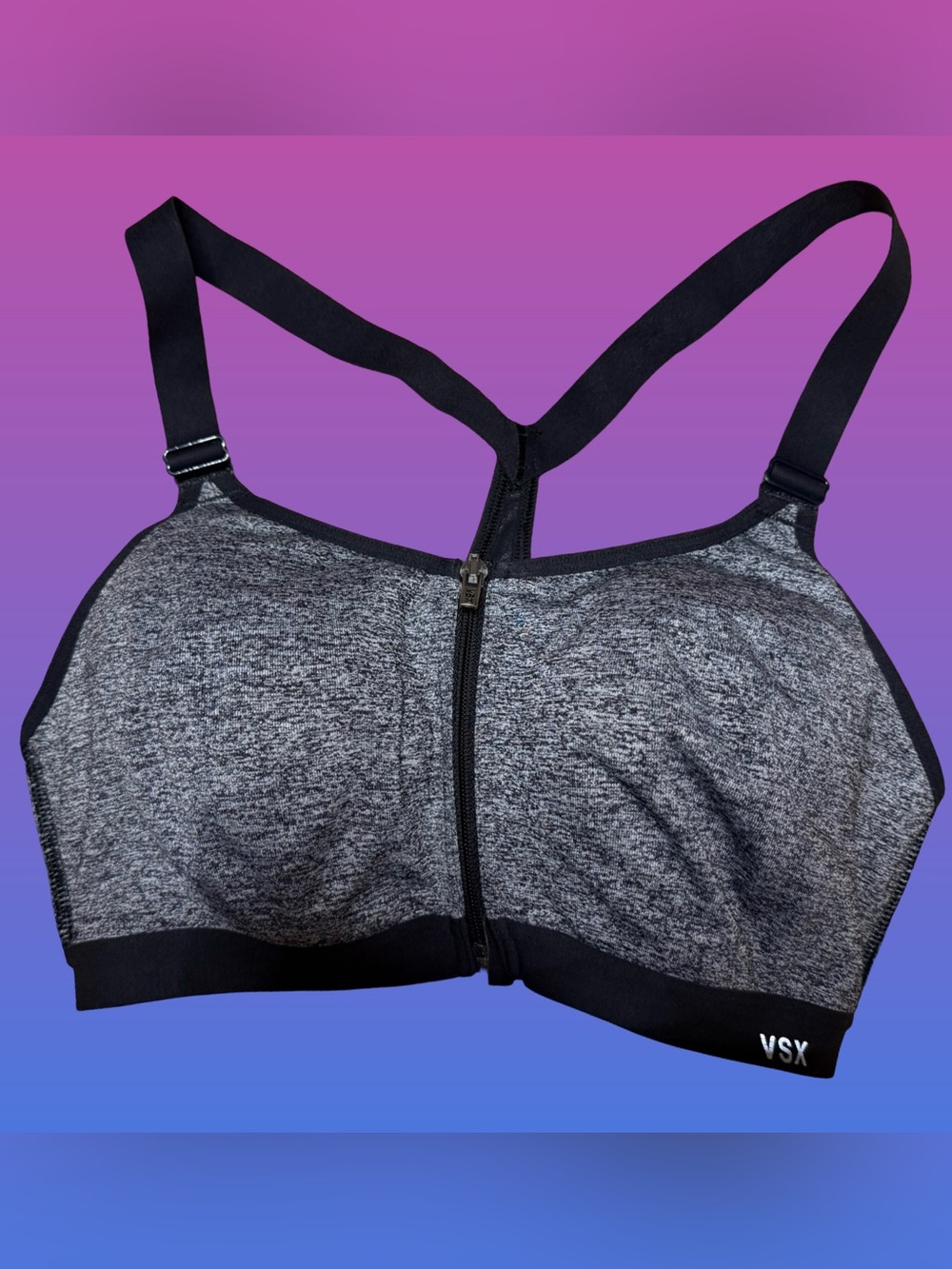 VSX Victorias Secret Front-Zip Racer Back Sports Bra 34D